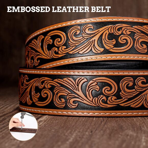 Western Cowboy Belts For Men Women, Mens Western Belt Bull Buckle Country😋 - Picture 6 of 7